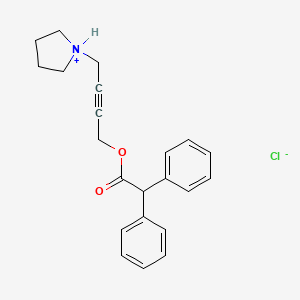 molecular formula C22H24ClNO2 B12821107 4-pyrrolidin-1-ium-1-ylbut-2-ynyl 2,2-diphenylacetate;chloride CAS No. 95130-29-3