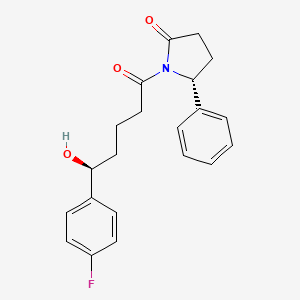 molecular formula C21H22FNO3 B12821151 (5R)-1-[(5S)-5-(4-fluorophenyl)-5-hydroxypentanoyl]-5-phenylpyrrolidin-2-one 