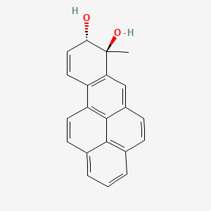 molecular formula C21H16O2 B12821156 Benzo(a)pyrene-7,8-diol, 7,8-dihydro-7-methyl-, (7S-trans)- CAS No. 75625-91-1