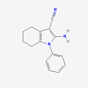 molecular formula C15H15N3 B1282116 2-amino-1-phenyl-4,5,6,7-tetrahydro-1H-indole-3-carbonitrile CAS No. 55817-78-2