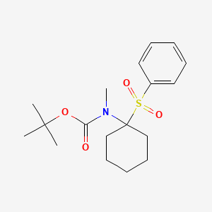 molecular formula C18H27NO4S B12821171 tert-Butyl methyl(1-(phenylsulfonyl)cyclohexyl)carbamate 