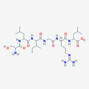 molecular formula C29H55N9O8 B12821218 (2S,5S,11S,14S,17S)-17-Amino-11-((S)-sec-butyl)-5-(3-guanidinoPropyl)-18-hydroxy-2,14-diisobutyl-4,7,10,13,16-pentaoxo-3,6,9,12,15-pentaazaoctadecan-1-oic acid 