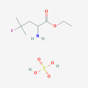 molecular formula C8H18FNO6S B12821232 Ethyl 2-amino-4-fluoro-4-methylpentanoate sulfate 