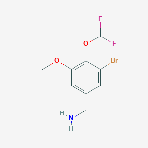 molecular formula C9H10BrF2NO2 B12821258 1-[3-Bromo-4-(difluoromethoxy)-5-methoxyphenyl]methanamine 