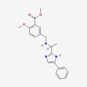 molecular formula C21H23N3O3 B12821270 methyl 2-methoxy-5-[[1-(5-phenyl-1H-imidazol-2-yl)ethylamino]methyl]benzoate 