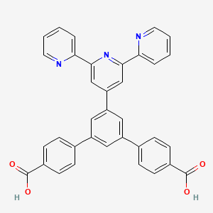 molecular formula C35H23N3O4 B12821323 4-[3-(4-carboxyphenyl)-5-(2,6-dipyridin-2-ylpyridin-4-yl)phenyl]benzoic acid 