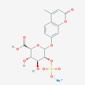 molecular formula C16H15NaO12S B12821362 sodium;[(3R,4S,5S,6R)-6-carboxy-4,5-dihydroxy-2-(4-methyl-2-oxochromen-7-yl)oxyoxan-3-yl] sulfate 