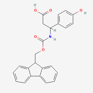 molecular formula C24H21NO5 B12821372 Fmoc-3R-amino-3-(4-hydroxy-phenyl)-propionic acid 