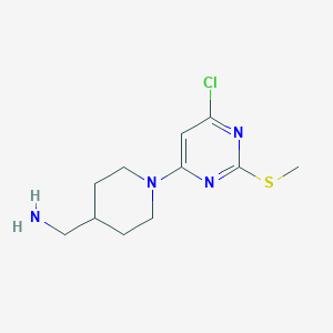 molecular formula C11H17ClN4S B12821383 (1-(6-Chloro-2-(methylthio)pyrimidin-4-yl)piperidin-4-yl)methanamine 