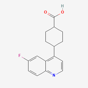 molecular formula C16H16FNO2 B12821393 4-(6-Fluoroquinolin-4-yl)cyclohexanecarboxylic acid 