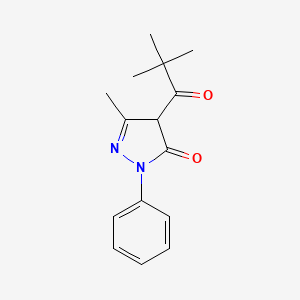 molecular formula C15H18N2O2 B12821431 5-Methyl-2-phenyl-4-pivaloyl-2,4-dihydro-3H-pyrazol-3-one 