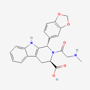 molecular formula C22H21N3O5 B12821458 (1S,3R)-1-(Benzo[d][1,3]dioxol-5-yl)-2-(2-(methylamino)acetyl)-2,3,4,9-tetrahydro-1H-pyrido[3,4-b]indole-3-carboxylic acid 