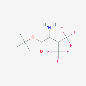 molecular formula C9H13F6NO2 B12821517 tert-Butyl 2-amino-4,4,4-trifluoro-3-(trifluoromethyl)butanoate 