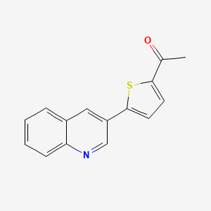 molecular formula C15H11NOS B12821544 1-[5-(3-Quinolinyl)-2-thienyl]ethanone 