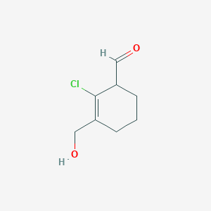 molecular formula C8H11ClO2 B12821555 2-Chloro-3-(hydroxymethyl)cyclohex-2-enecarbaldehyde 