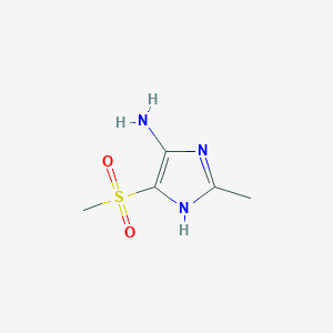 molecular formula C5H9N3O2S B12821565 2-Methyl-4-(methylsulfonyl)-1H-imidazol-5-amine 