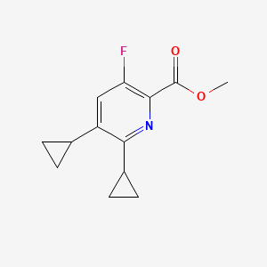 molecular formula C13H14FNO2 B12821612 Methyl 5,6-dicyclopropyl-3-fluoropicolinate 