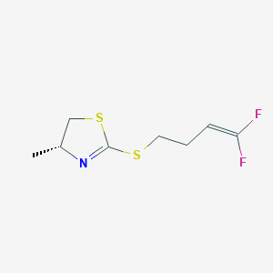 molecular formula C8H11F2NS2 B12821624 (4R)-2-(4,4-difluorobut-3-enylsulfanyl)-4-methyl-4,5-dihydro-1,3-thiazole 