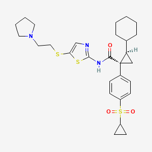 (1S,2R)-2-cyclohexyl-1-(4-cyclopropylsulfonylphenyl)-N-[5-(2-pyrrolidin-1-ylethylsulfanyl)-1,3-thiazol-2-yl]cyclopropane-1-carboxamide