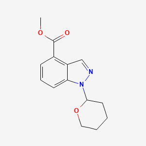 molecular formula C14H16N2O3 B12821695 Methyl 1-(tetrahydro-2H-pyran-2-YL)-1H-indazole-4-carboxylate 