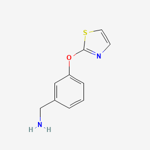 molecular formula C10H10N2OS B12821756 [3-(1,3-Thiazol-2-yloxy)phenyl]methanamine 