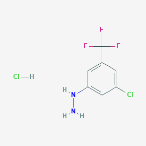 molecular formula C7H7Cl2F3N2 B12821822 [3-chloro-5-(trifluoromethyl)phenyl]hydrazine;hydrochloride 