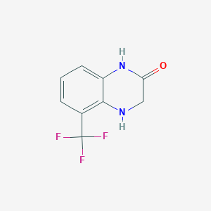 molecular formula C9H7F3N2O B12821907 5-(Trifluoromethyl)-3,4-dihydroquinoxalin-2(1H)-one 