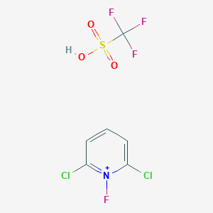 molecular formula C6H4Cl2F4NO3S+ B12821931 2,6-Dichloro-1-fluoropyridin-1-ium;trifluoromethanesulfonic acid 