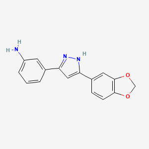 3-(5-(Benzo[d][1,3]dioxol-5-yl)-1H-pyrazol-3-yl)aniline