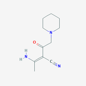 molecular formula C11H17N3O B12822014 3-Amino-2-(2-(piperidin-1-yl)acetyl)but-2-enenitrile 