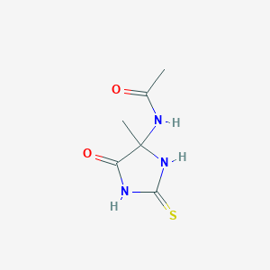 molecular formula C6H9N3O2S B12822115 N-(4-Methyl-5-oxo-2-thioxoimidazolidin-4-yl)acetamide 