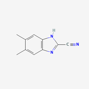 molecular formula C10H9N3 B12822124 5,6-Dimethyl-1H-benzo[d]imidazole-2-carbonitrile 