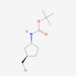 molecular formula C11H20BrNO2 B12822184 tert-Butyl ((1R,3R)-3-(bromomethyl)cyclopentyl)carbamate 