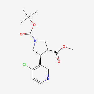 molecular formula C16H21ClN2O4 B12822220 (trans-Rac)-1-tert-Butyl 3-methyl 4-(4-chloro-pyridin-3-yl)pyrrolidine-1,3-dicarboxylate CAS No. 1345472-22-1