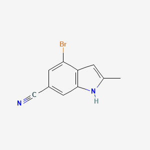 molecular formula C10H7BrN2 B12822275 4-bromo-2-methyl-1H-indole-6-carbonitrile 