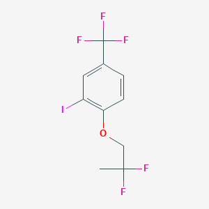 molecular formula C10H8F5IO B12822290 1-(2,2-Difluoropropoxy)-2-iodo-4-trifluoromethylbenzene 