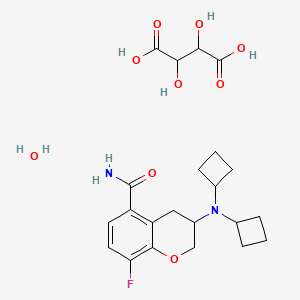 (3R)-3-[di(cyclobutyl)amino]-8-fluoro-3,4-dihydro-2H-chromene-5-carboxamide;(2R,3R)-2,3-dihydroxybutanedioic acid;hydrate