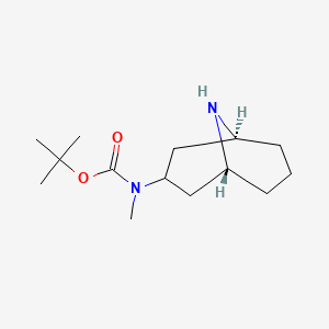 molecular formula C14H26N2O2 B12822401 Rel-tert-butyl ((1R,3s,5S)-9-azabicyclo[3.3.1]nonan-3-yl)(methyl)carbamate 