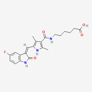 (Z)-6-(5-((5-Fluoro-2-oxoindolin-3-ylidene)methyl)-2,4-dimethyl-1H-pyrrole-3-carboxamido)hexanoic acid