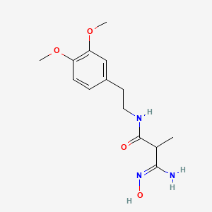 molecular formula C14H21N3O4 B12822443 N-(3,4-Dimethoxyphenethyl)-3-(hydroxyamino)-3-imino-2-methylpropanamide 