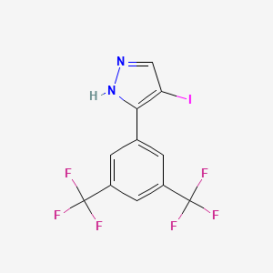 molecular formula C11H5F6IN2 B12822456 3-(3,5-bis(trifluoromethyl)phenyl)-4-iodo-1H-pyrazole 