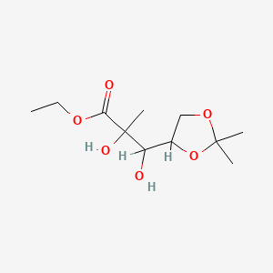 molecular formula C11H20O6 B12822464 (2S,3R)-3-((4R)-2,2-Dimethyldioxolan-4-yl)-2-methyl-2,3-dihydroxypropanoic acid ethyl ester 