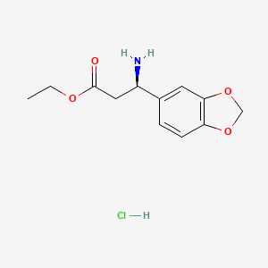 molecular formula C12H16ClNO4 B12822473 (R)-Ethyl 3-amino-3-(benzo[d][1,3]dioxol-5-yl)propanoate hydrochloride 