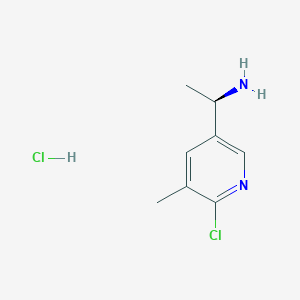 molecular formula C8H12Cl2N2 B12822526 (R)-1-(6-Chloro-5-methylpyridin-3-yl)ethan-1-amine hydrochloride 