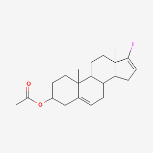 molecular formula C21H29IO2 B12822590 (17-iodo-10,13-dimethyl-2,3,4,7,8,9,11,12,14,15-decahydro-1H-cyclopenta[a]phenanthren-3-yl) acetate 