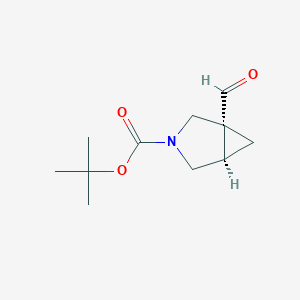 molecular formula C11H17NO3 B12822612 tert-Butyl (1R,5R)-1-formyl-3-azabicyclo[3.1.0]hexane-3-carboxylate 