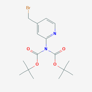 molecular formula C16H23BrN2O4 B12822616 tert-butyl N-[4-(bromomethyl)pyridin-2-yl]-N-[(tert-butoxy)carbonyl]carbamate 