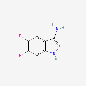 molecular formula C8H6F2N2 B12822639 5,6-Difluoro-1H-indol-3-amine 