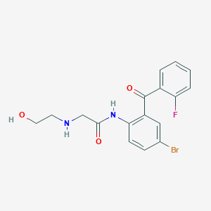 B1282265 5-Bromo-2-(2-hydroxyethylaminoacetylamino)-2'-fluorobenzophenone CAS No. 71980-88-6