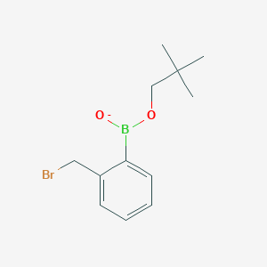 molecular formula C12H17BBrO2- B12822652 2-(Bromomethyl)benzeneboronic acid, mono(2,2-dimethylpropyl) ester 